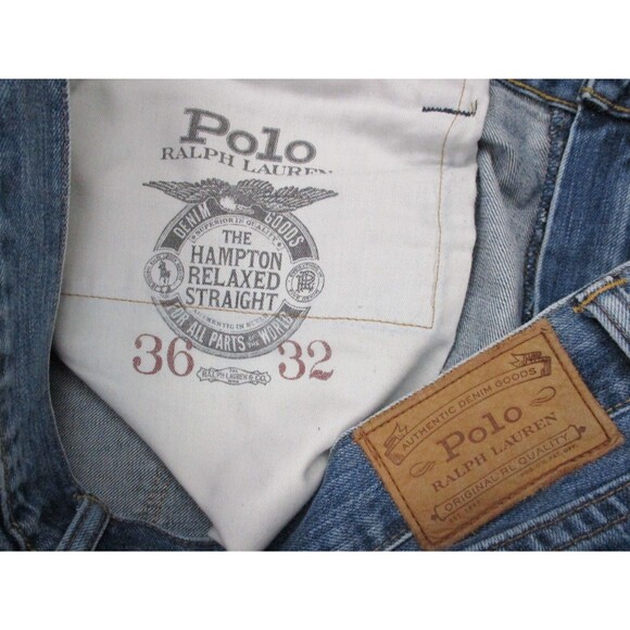 Ralph Lauren Polo Jeans Men 38 Hampton Relaxed Straight Leg Blue Denim 38x32 - Picture 7 of 11